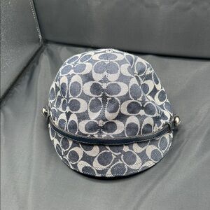 Coach  vintage denim Navy Blue Hat with silver hardware